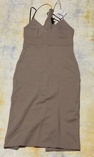 NWT Forever 21 Lace Dress Knit Solid Cami Bodycon Dress Khaki SZ S