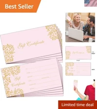 50 Elegant Blank Gift Certificates - Customizable Pink Vouchers for Any Occasion