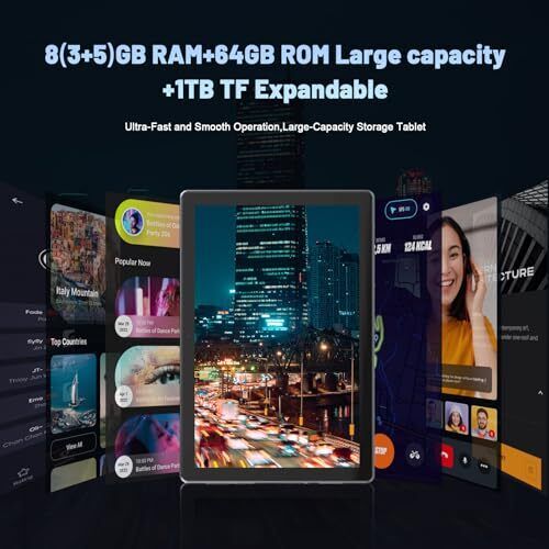 Última Tablet Android 2024, Tabletas de 10.1 pulgadas con 1280 * 800 IPS HD Negra - Imagen 5 de 8