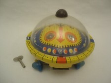 Vintage USSR Russian Space Moon Walker Cosmos Wind Up Tin Toy Leningrad - Works