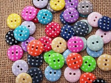QUALITY SPOTTY/POLKA DOT BUTTONS- NOW ALL SIZES & 17 COLOURS OR YOUR CHOICE