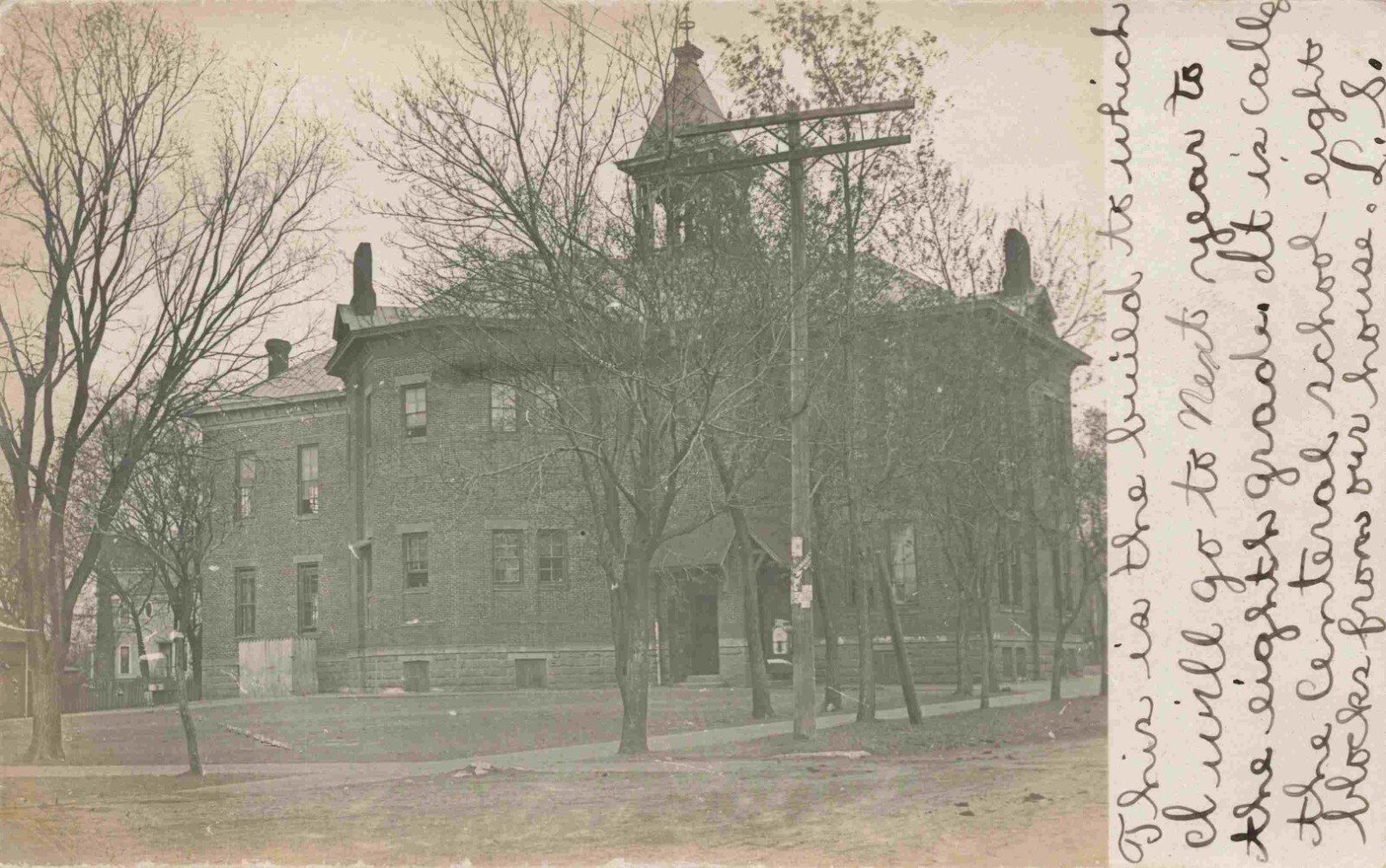 A View Of The Central High School, Cherryvale, Kansas KS RPPC 1907 eBay
