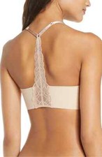 NWOT True and Co 16867 True Body Triangle Lace Racerback Bralette, Dulce, Size L