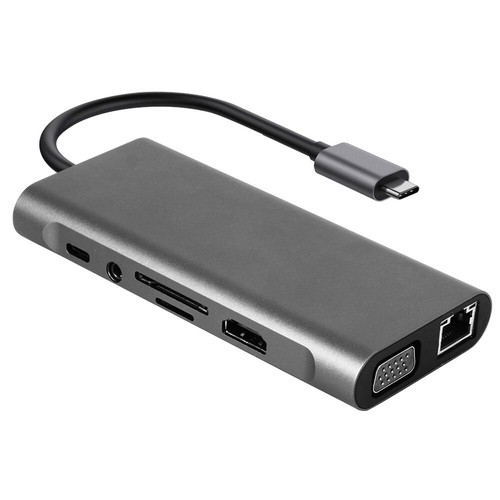 10-in-1-Hub-Laptop-Dockingstation Typ C HDMI VGA RJ45 PD Multi USB 3.0-Adapter - Afbeelding 6 van 6