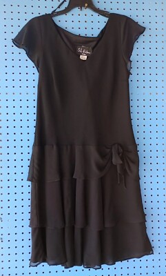 SL Fashions Petite Black Short Sleeve Women's Dress Sz. 12P | eBay