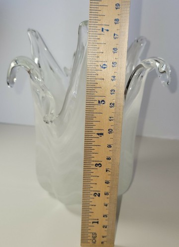 Murano Ocean Sea Splash White GLASS VASE - Picture 9 of 10