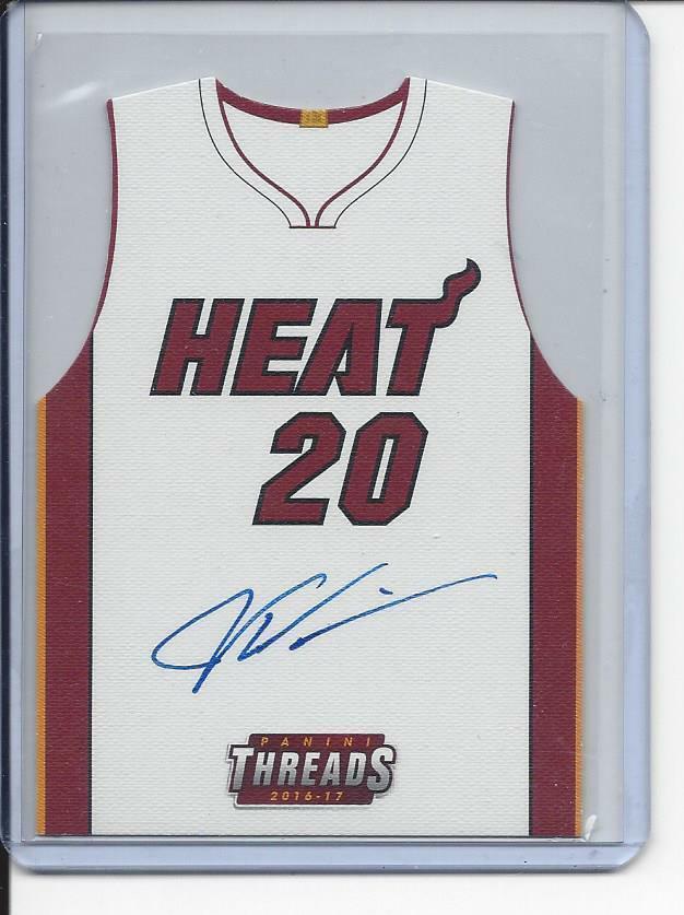 JUSTISE WINSLOW 201617 PANINI THREADS DIE CUT JERSEY ON CARD ROOKIE