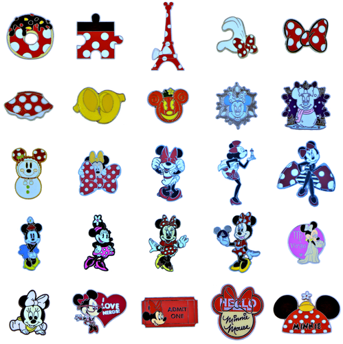 Minnie Mouse Themed 5 Pin Set Walt Disney World Parks Trading Pins Brand New - Bild 2 von 3