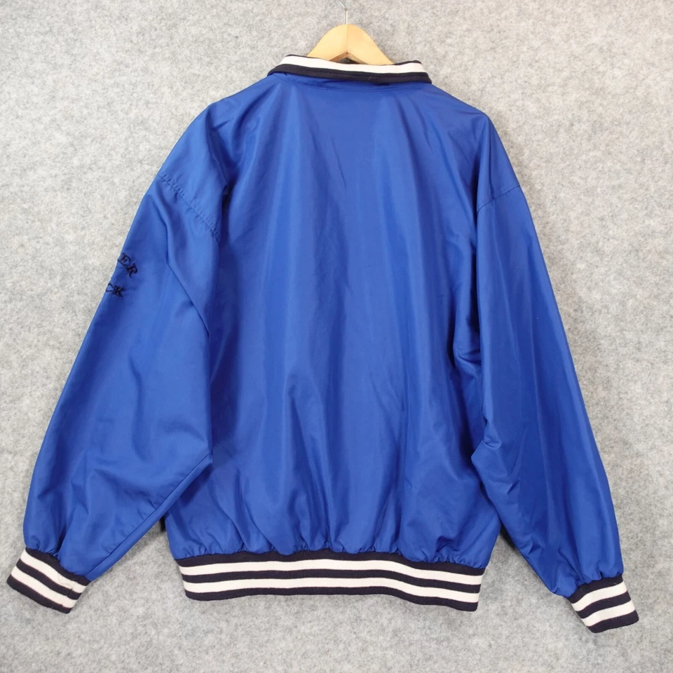 90s Vintage CUTTER BACK Climaguard Golf Jacket Men L Blue Half Zip Wind Pullover - Image 2 of 4