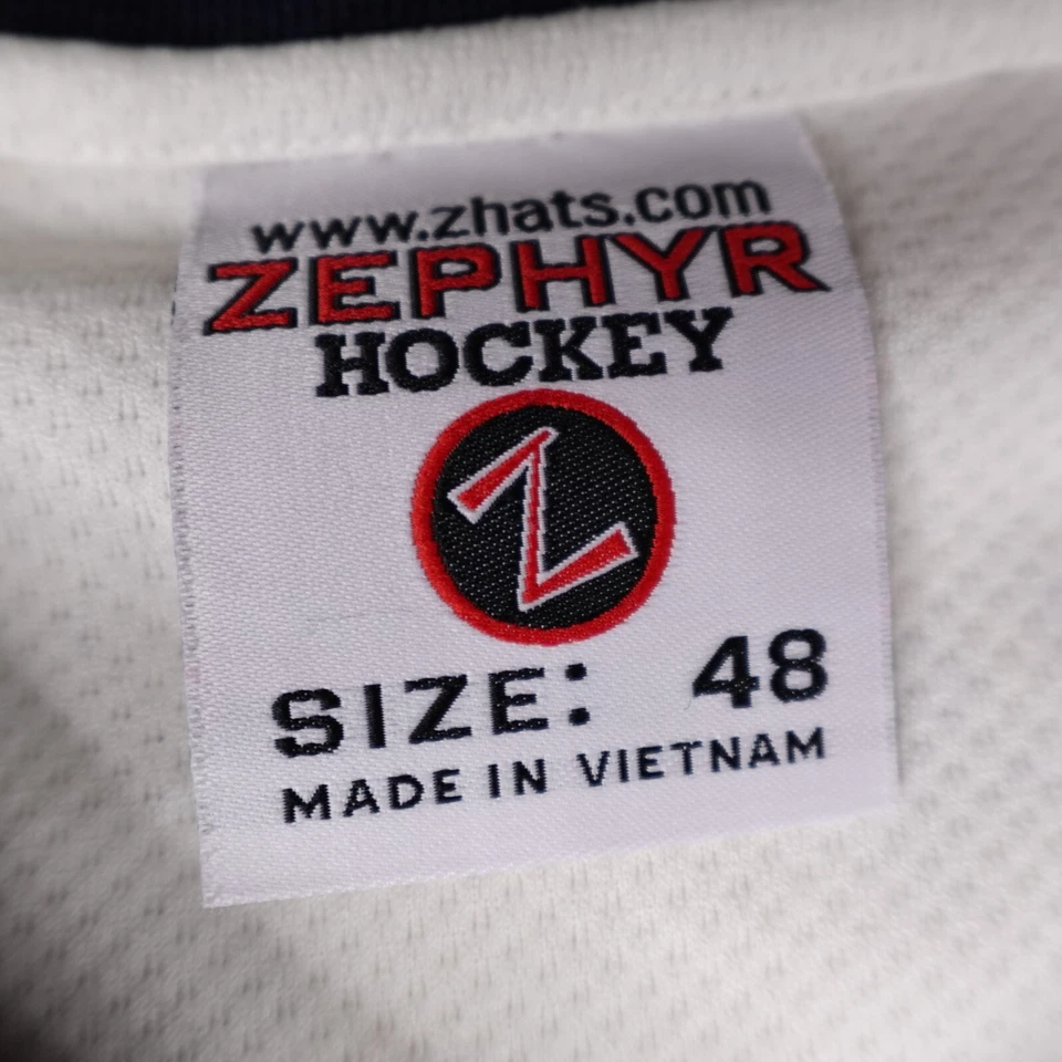 Michigan Wolverines Hockey Jersey Mens 48 XXL White Sewn Fight Strap Zephyr VTG - Image 4 of 4