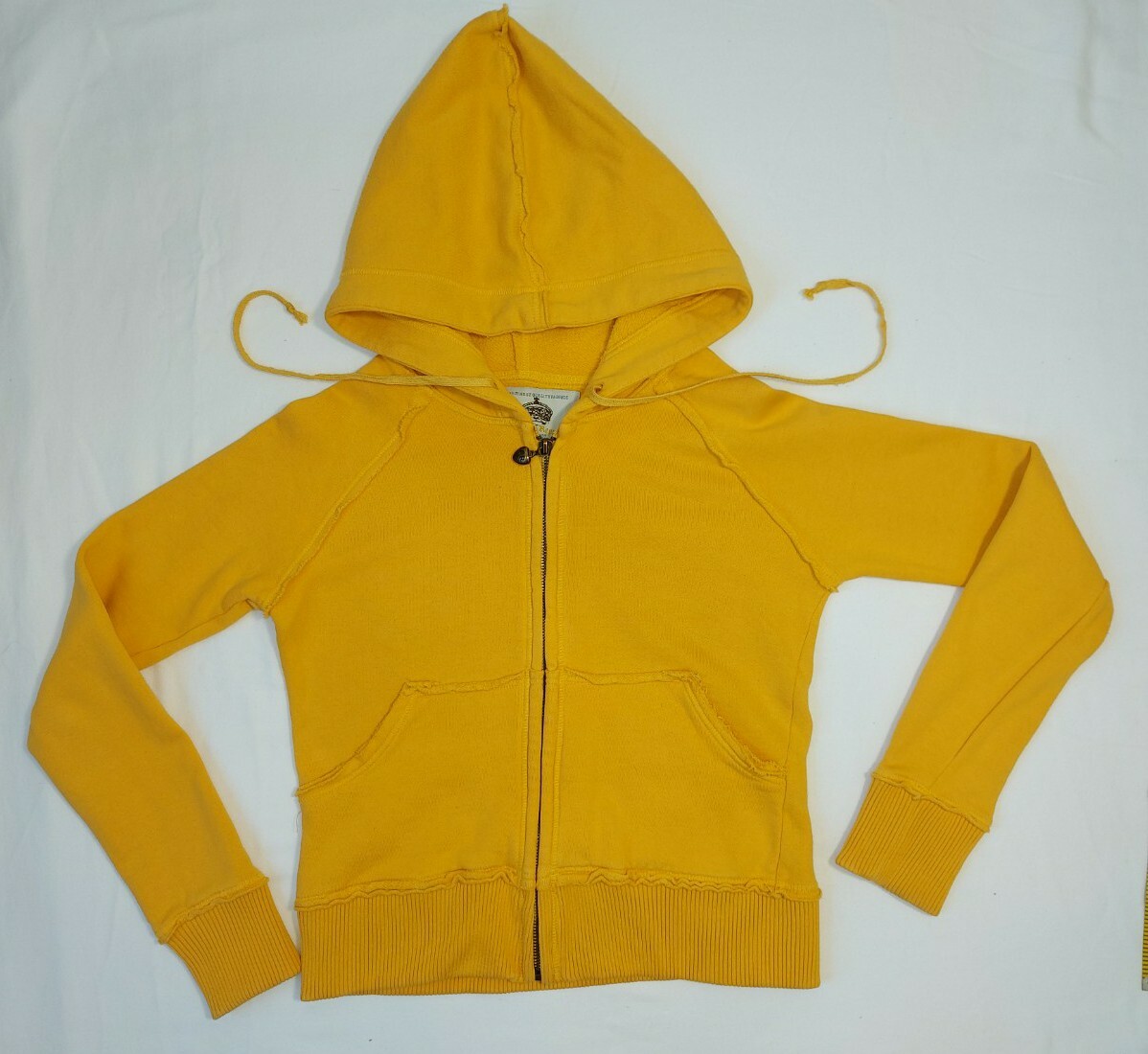 American Republic Hoodie Sweat Shirt Sz S Yellow Embroidered Full