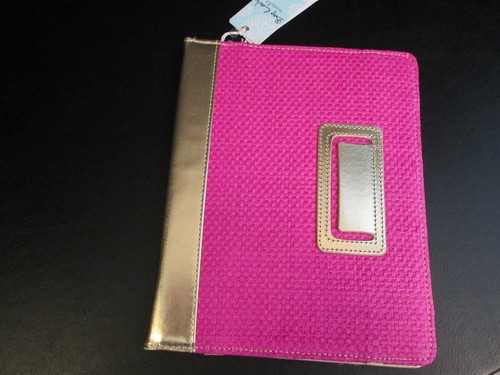 Hot Pink Flamingo Straw iPad Tablet Cover by Mud Pie, 9"-10", NWT - Picture 2 of 4