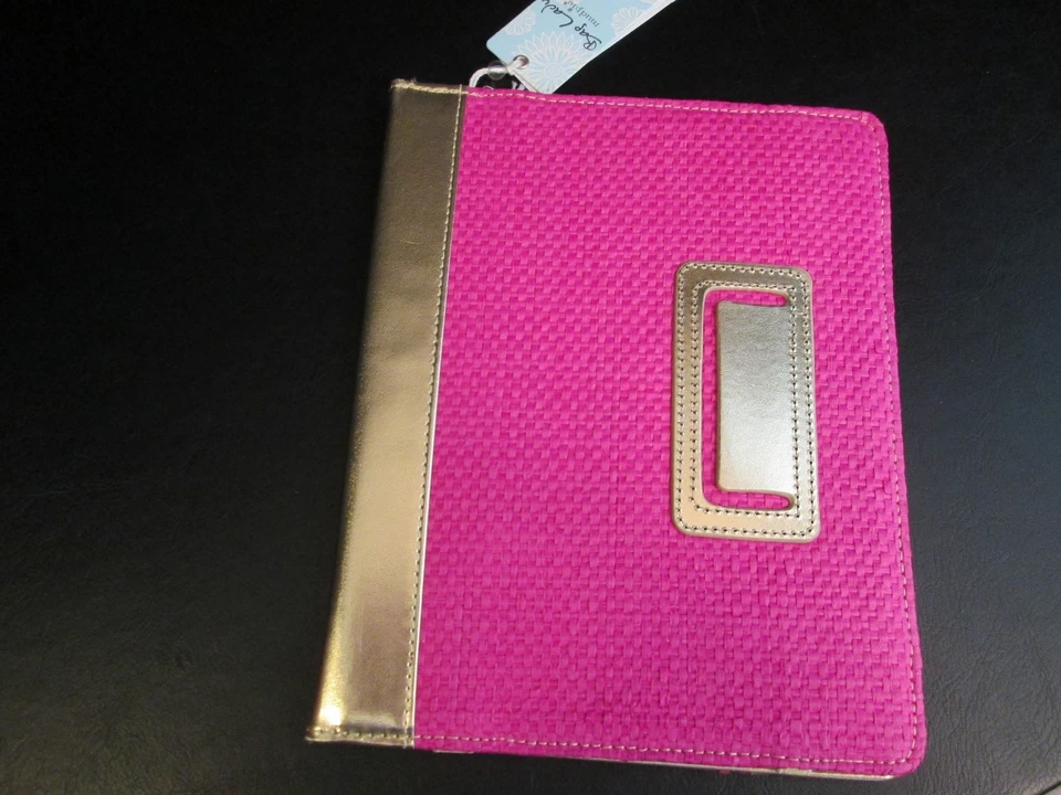 Hot Pink Flamingo Straw iPad Tablet Cover by Mud Pie, 9"-10", NWT - Image 2 of 4