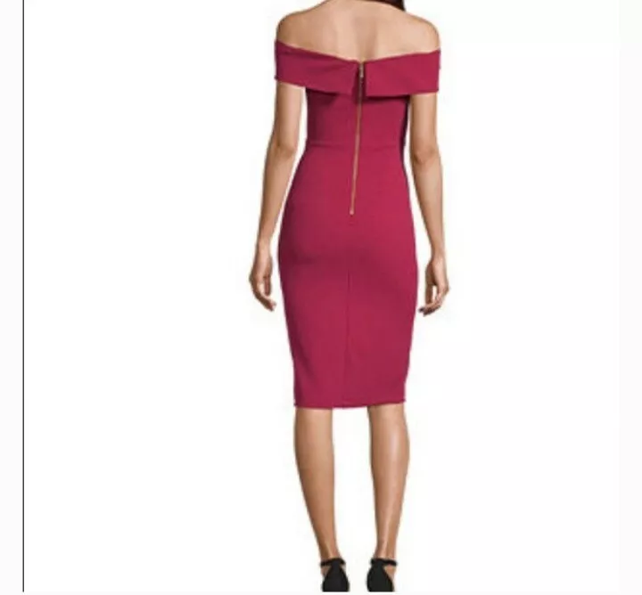 Premier amour short sleeve off the shoulder sheath dress sale