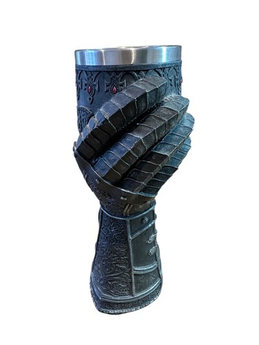 Nemesis Now Medieval Knight Gauntlet Wine Goblet Hand Painted Fantasy Gift - Picture 3 of 11