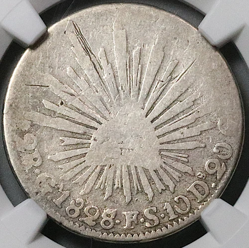 1828/7-Ga NGC AG 3 Mexico 2 Reales Guadalajara Rare Coin POP 1/0 (23061801C)