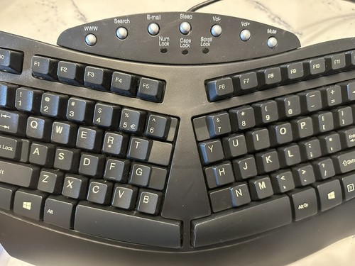Perixx PERIBOARD-512 Wired Full-Size Ergonomic Natural Split Keyboard, Black - Picture 2 of 5