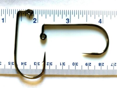 1000 GT 32833 2X Strength Black Nickel 90 Degree Round Bend Jig Hooks size 5/0