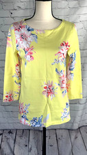 NEW Joules Clothing Women s Floral Yellow Sweatshirt 100 Cotton Logo Size US 8