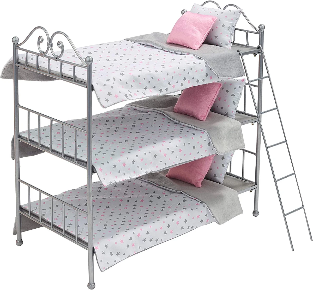 3 tier bunk bed metal top