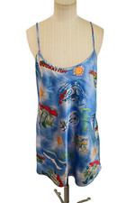 VTg California Dynasty Womens Satin Midi Slip Dress Medium Y2K Surf Beach