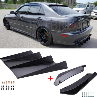 For Lexus IS300 IS200 Rear Bumper Diffuser Fin Spoiler Lip Splitter + Rear Spats