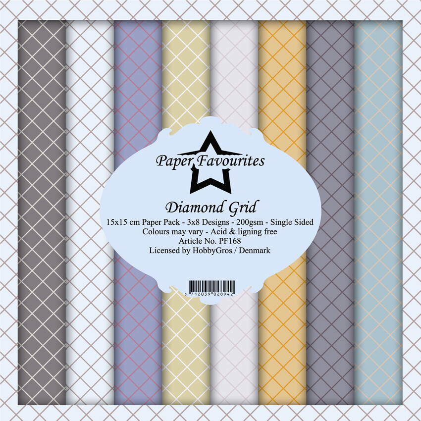 Dixi Craft Diamond Grid Checked 15cm 24 Sht Paper Pad Mens Birthday Card Making