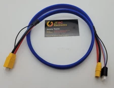 Icharger 458 Battery Lead 2s Charge Balance XT90 To XT90 style Lipo 36in long