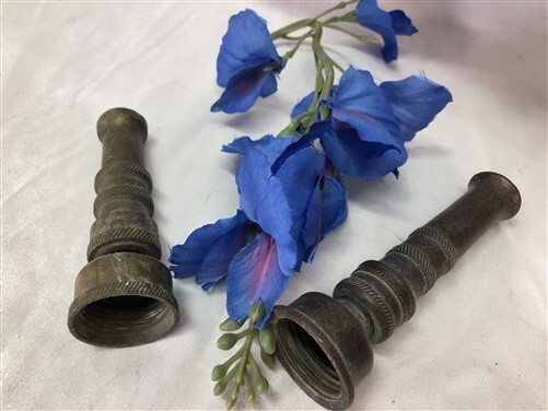 2 Brass Nozzles, Dixie Brass Nozzle, Diamond Brass Nozzle, Vintage Brass Nozzles