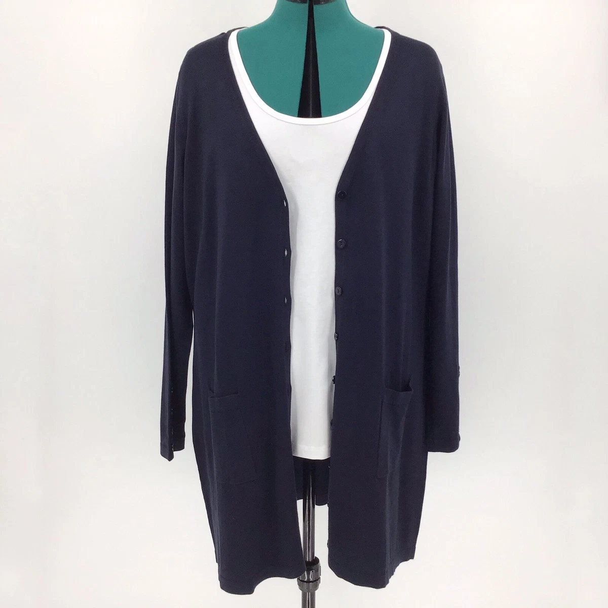 Navy blue cardigan with pockets sale