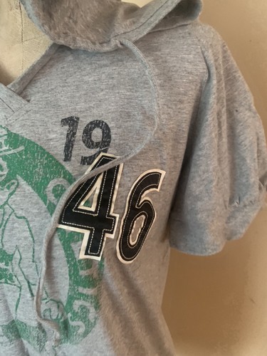 Touch By Alyssa Milano NBA Boston Celtics Short Sleeve Hoodie Shirt Women's L - Picture 3 of 10