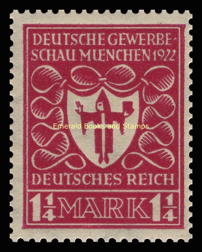 EBS Germany 1922 - Munich Trade Fair - Michel 199-203 MNH** - Short Set cv $12 - Picture 2 of 6