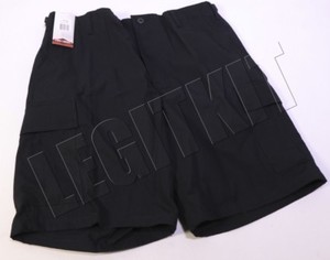NEW-Tru-Spec-Tactical-BDU-Shorts-LARGE-L-BLACK-100-Cotton-Ripstop-4215005