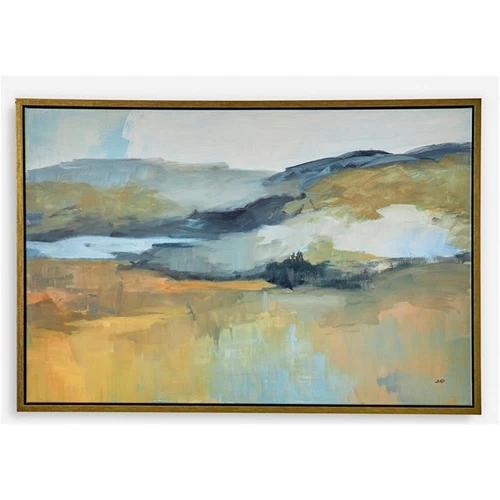 Uttermost Folded Hills Wood & Canvas Framed Landscape Art in Multi-Color - Picture 1 of 6