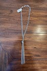 Alfani Women’s Y Drop Tassel Multi-Chain Gold Silver Necklace New With Tags