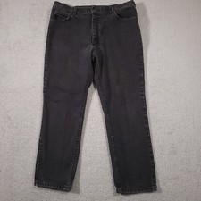 Vintage Lee Jeans Mens 40x30 Black Denim Straight Mid Rise Made in USA