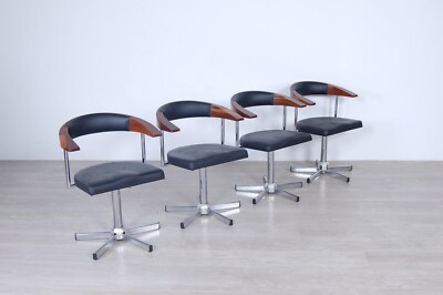 Sedie con braccioli poltroncine Maletti design anni 90 acciaio