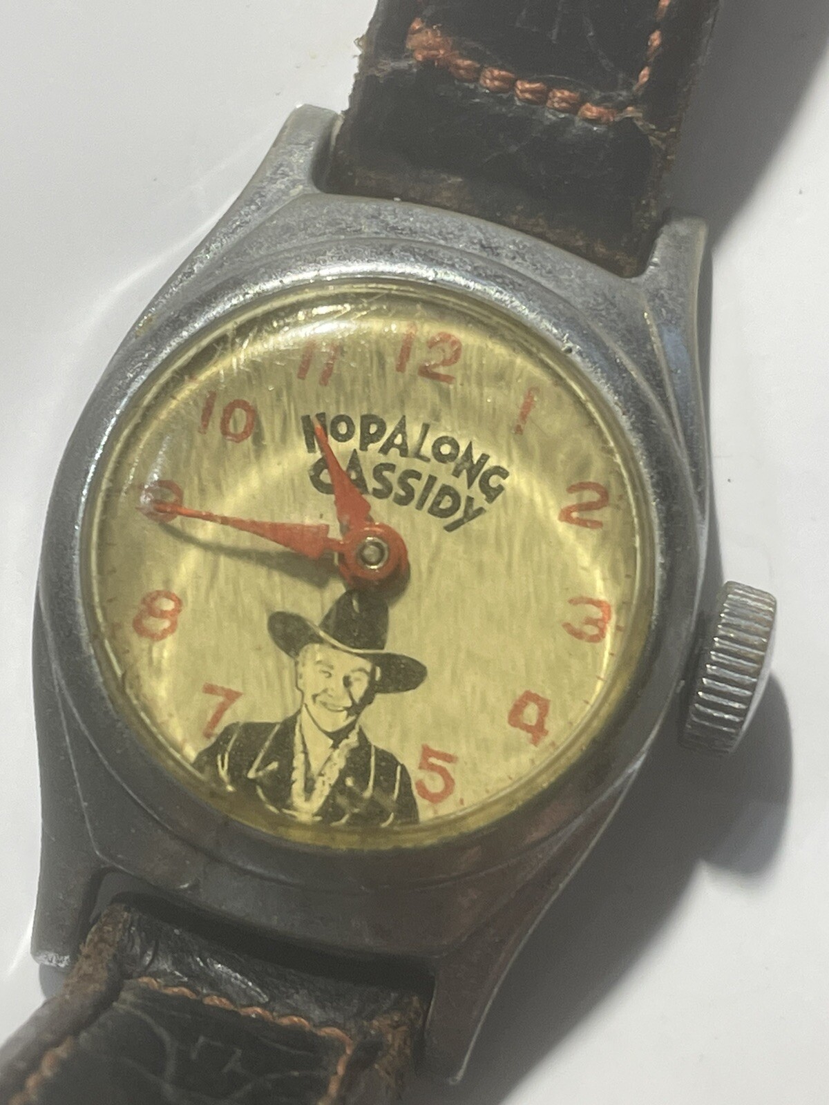 Vintage HOPALONG CASSIDY WATCH WITH ORIGINAL BAND And signature on back