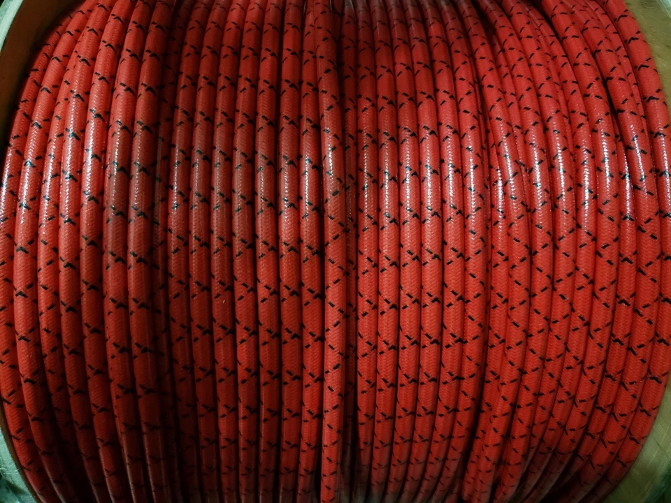 Núcleo de Supresión 8mm TELA TRENZADA Rojo con Trazadores Negros CABLE BUJÍA Pie Foto 2 de 2