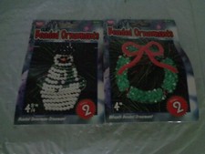  2 Holiday - Arts  Crafts - Do Yourself - Beaded Ornament Kits - Wreath  Snow