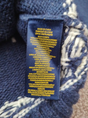 Polo Ralph Lauren Fair Isle Lambswool Blend Sweater Button Crew Youth XL Wool - Picture 8 of 11
