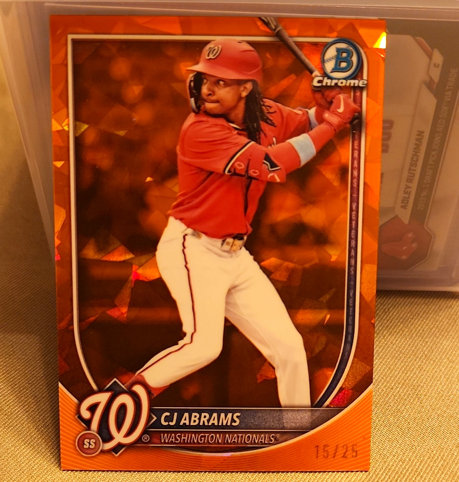 Topps 2025 Bowman Chrome Sapphire CJ Abrams #20 Orange /25 - Nationals