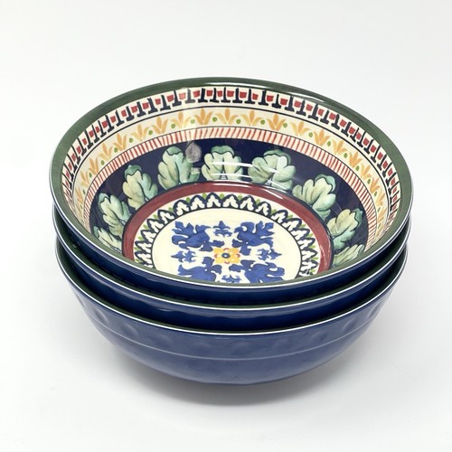 Williams Sonoma Sizilien Melamin Dip Müsli Suppe Schüsseln Schüsseln 3er Set Blau 5,75"