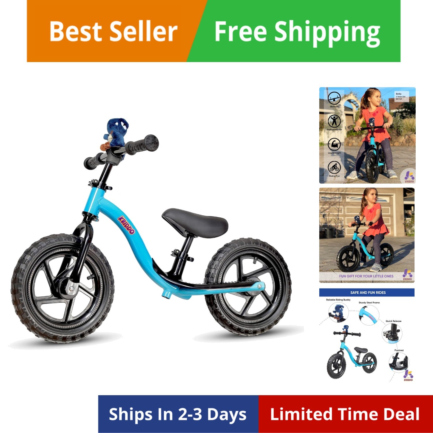 Toddler Balance Bike 2  Old, Age 24  to 5  Old, Early Learning Interactive Pu...