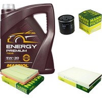 Inspektionspaket 5L Mannol Energy Premium 5W-30 FüR Opel Astra H 1.6 1.8 2.0
