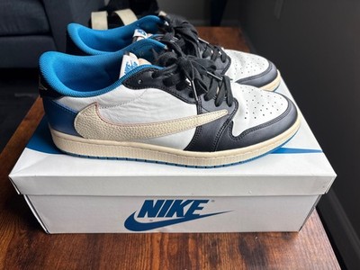 Size 11 - Jordan 1 Retro x Fragment Design x Travis Scott Low Blue