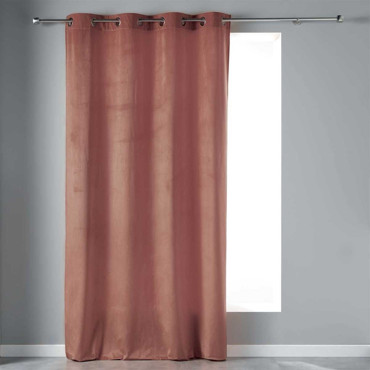 Rideau Velvetine rose 140x240 cm en velours lourd haut de gamme