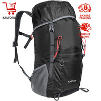Faltbarer Rucksack 40L Ultraleicht Wasserdicht Trekkingrucksack Schwarz FüR