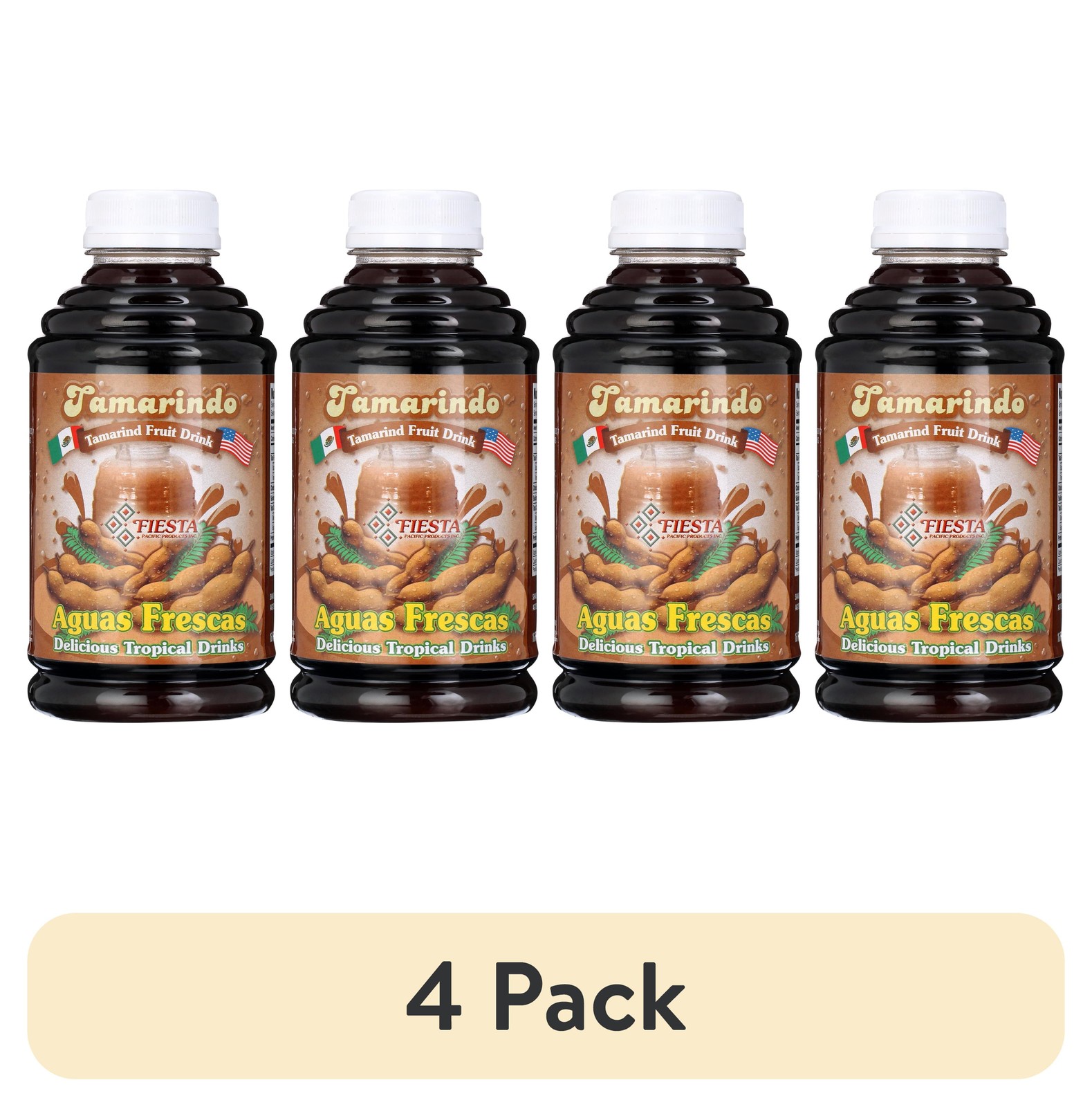 4-Pack Fiesta Tamarindo Aguas Frescas Concentrate - 16fl oz Juice Beverage Base