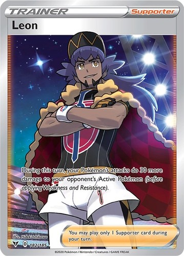 Leon (Full Art) - 182/185 - NM - SWSH04: Vivid Voltage